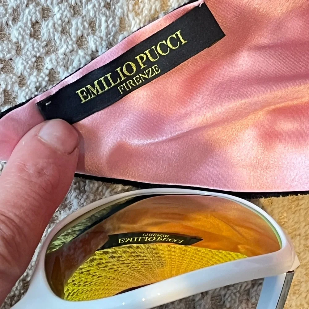 Emilio Pucci Pink Abstract Velvet Scarf